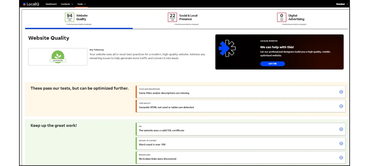 WordStream的site audit